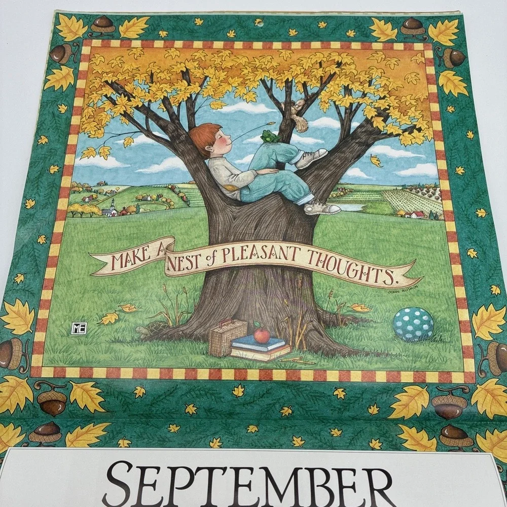 Vintage Mary Engelbreit 1989 Family Traditions Wall Calendar Whimsical Art 12x12